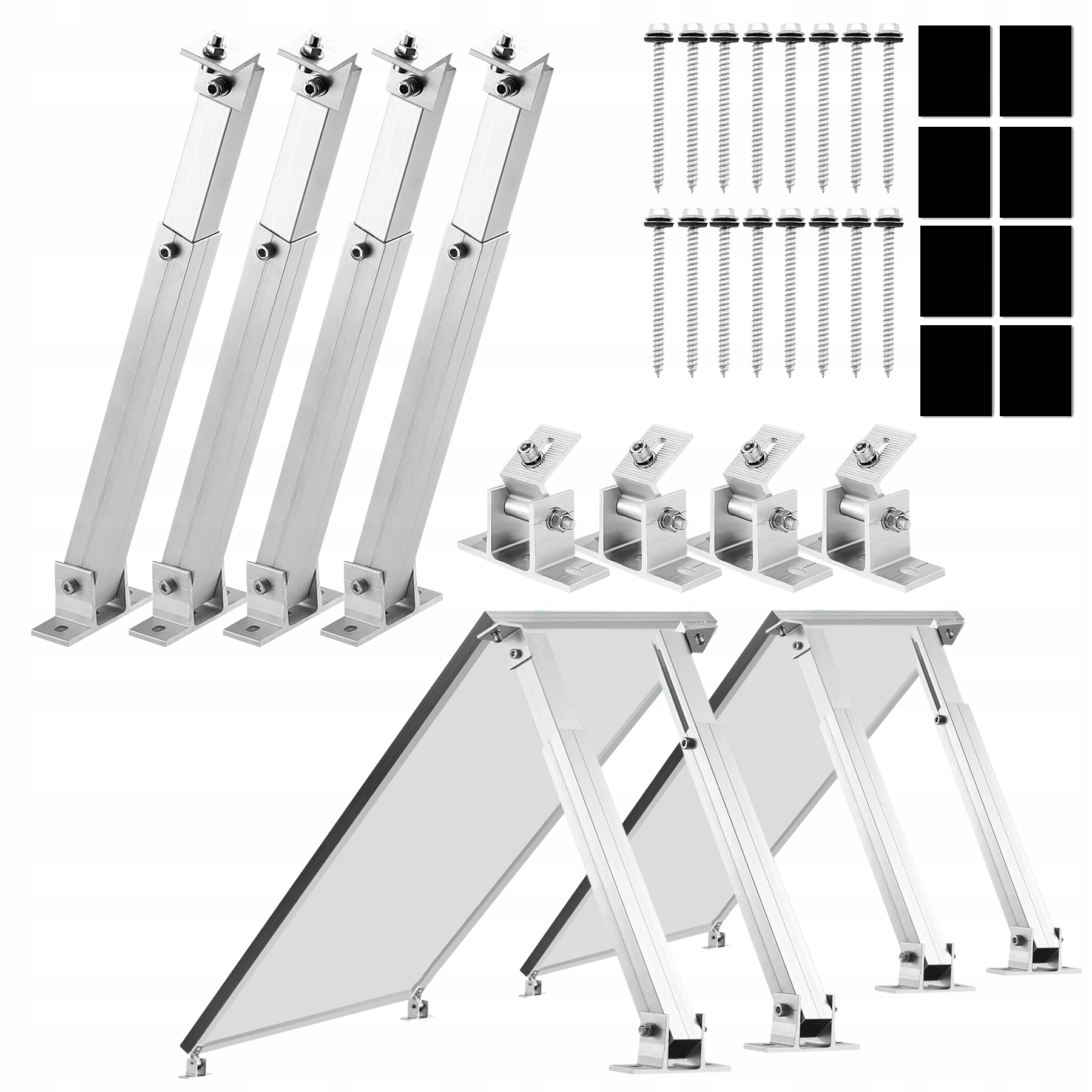 Rukoväť, nastaviteľná základňa, 15-30 stupňov. pre fotovoltaický panel ALU 2 PANELY